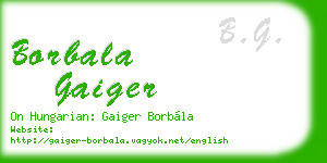 borbala gaiger business card