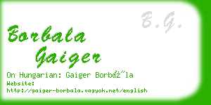 borbala gaiger business card